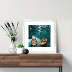 Hongkee 16x16 Frame Set of 4, 16 x 16 Distressed White Wood(Mat 12x12) - Image 2