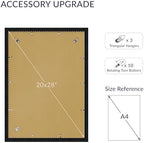 20x28 Poster Frame, Black Wood Frame with 16x24 Mat, 3 Pack - Image 4