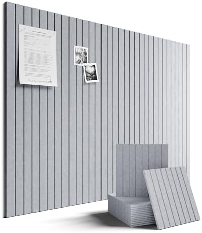 Fluxynara 48" x 36" Large Felt Bulletin Board, Soft Gray by FLUXYNARA