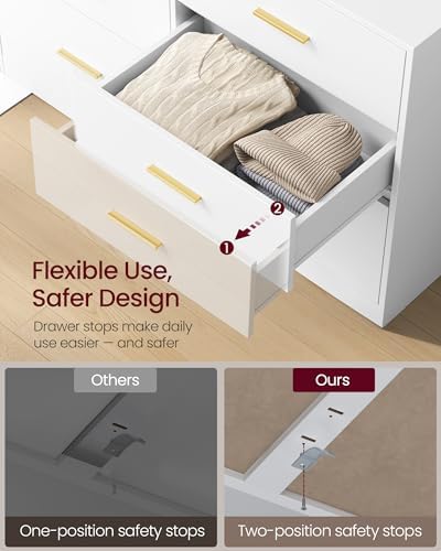 VASAGLE 6-Drawer Dresser, Chest of Drawers, 46.9 x 15.8 x 30.7 Inches - Image 5