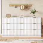 60.3" Wide Fluted 9 Drawer Dresser for Bedroom, White - Image 3