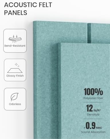 Fluxynara 36" x 24" Large Felt Bulletin Board, Aqua Blue - Image 5