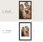 puthiac 8x12 Solid Oak Wood Picture Frames, Black, 3 Pack - Image 4