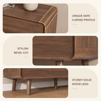 Nasonet 6 Drawer Dresser for Bedroom, 47'' Wide Mid Century Modern Dressers & Chests of Drawers, Wood Storage Drawer Dressers for Hallway, Home Office, Walnut - Image 3