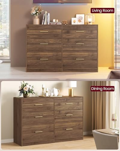 VASAGLE 6-Drawer Dresser, Chest of Drawers, 46.9 x 15.8 x 30.7 Inches - Image 7