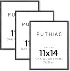 puthiac Picture Frame, Black Oak Wood, 11 x 14 inches, 3 Pack - Minimalist Wall Art Decor, Picture and Prints by PUTHIAC