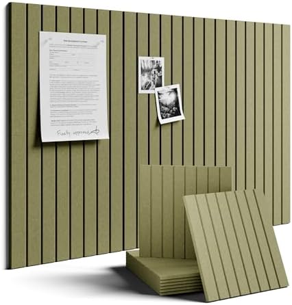 Fluxynara 36" x 24" Large Felt Bulletin Board, Olive Green by FLUXYNARA