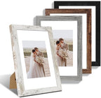 Hongkee 8x12 Picture Frame Set of 4, Made of Real Glass and Multicolour Wooden Frame, 8 by 12 Photo for Wall or Tabletop - Display Picture 6x8 with Mat or 8x12 Without Mat by Hongkee