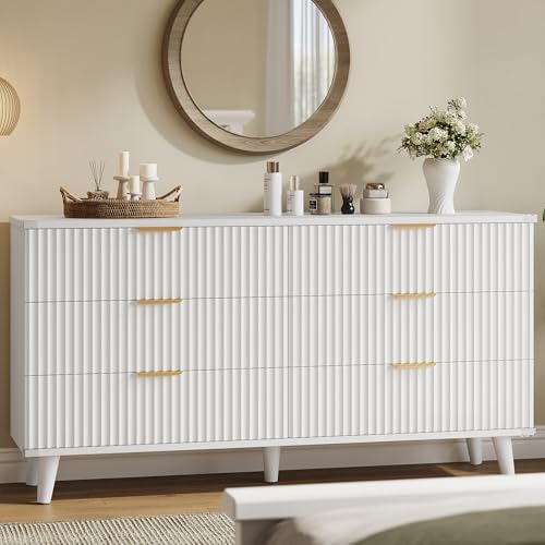 Modern Dressers and Nightstands Set 4-Piece, 2 Nightstands + 5 + 6-Drawers - Image 2