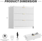 Furniway White Dresser for Bedroom, Modern Dresser with 3 Drawers and Smooth Slides, Wide Chest of Drawers with Golden Handles for Bedroom, Living Room, Closet, 15.7" D x 31.5" W x 29.6" H - Image 2