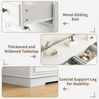 51" Wide Farmhouse 9 Drawer Dresser for Bedroom, White - Image 7