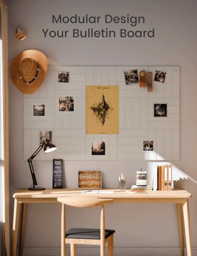 Fluxynara 48" x 36" Large Felt Bulletin Board, Cold White - Image 6