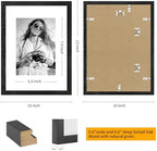 puthiac 9x12 Solid Oak Wood Picture Frames, Black, 3 Pack - Image 3