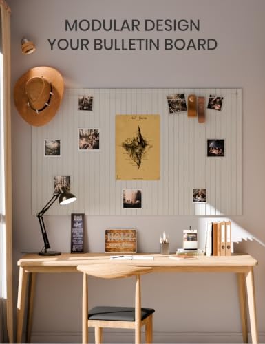 Fluxynara 36" x 24" Large Felt Bulletin Board, Cold White - Image 6