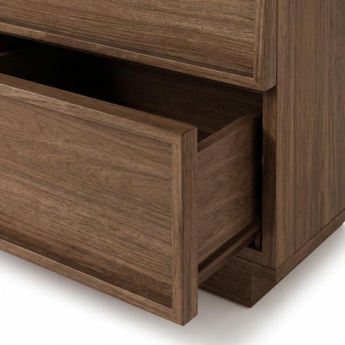 9 Drawer Dresser for Bedroom, 59.1" Wide Double Chest of Drawers with Storage, Wood Dresser TV Stand, Modern Closet Store Organizer for Living Room, Hallway, Nursery, Walnut - Image 6
