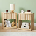 Bifins Fluted Small Nightstand Set of 2, Natural by BifinsFurniture