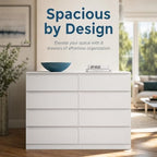 White Dresser for Bedroom,Modern Large 8 Drawer Dresser with Deep Drawer,Wide Storage Chest of Drawer,Wood Bedroom Storage Organizer Furniture,TV Stand for Living Room - Image 5