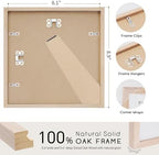 puthiac 8x8 Solid Oak Wood Picture Frames, Natural Oak, 3 Pack - Image 3
