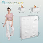 WLIVE 12 Drawer Tall White Fabric Dresser Bedroom Storage Chest - Image 3