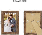 Hongkee 5.5 x 8.5 Diploma Frame Set of 4, Made of Real Glass and Rustic Brown Frame, 5.5 by 8.5 Photo for Wall or Tabletop - Image 2