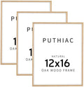 puthiac 12x16 Solid Oak Wood Picture Frames, Natural Oak, 3 Pack by PUTHIAC
