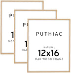 puthiac 12x16 Solid Oak Wood Picture Frames, Natural Oak, 3 Pack by PUTHIAC