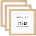 puthiac 12x12 Solid Oak Wood Picture Frames, Natural Oak, 3 Pack by PUTHIAC