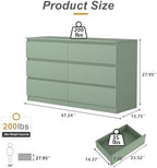 Spaco Dresser for Bedroom,Modern 6 Drawer Dresser with Deep Drawer,Wide Storage Chest of Drawers,Bedroom Storage Organizer Furniture,TV Stand for Living Room - Image 3