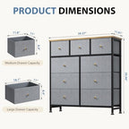 DUMOS 9 Drawer Dresser for Bedroom, Storage Organizer Chest of Drawers - Image 3