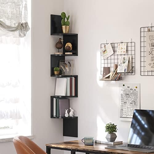 VASAGLE Corner Shelf Wall Mount, 5-Tier Floating Corner Bookshelf - Image 4