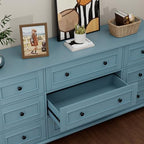 Scurrty Blue 9 Drawer Dresser, Large Chest of Drawers for Closet Storage - Image 5