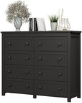 Xixini 47.2" Wide 8-Drawer Farmhouse Dresser for Bedroom, Black by Xixini