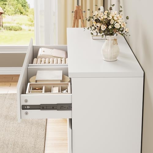 Jocoevol White 8 Drawer Dresser for Bedroom (15.3" D x 55.2" W x 32.3" H) - Image 3