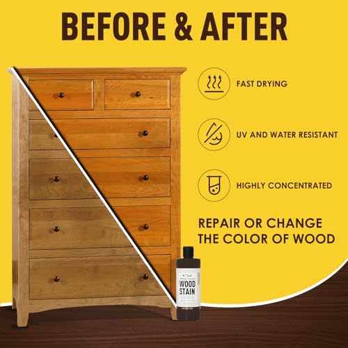 DWIL Water Based Wood Stain - Multiple Finishes, Fast Drying, Indoor and Outdoor Furniture, Wood Paneling, Cabinets and More, Low Odor ＆ Non-Toxic (8.5oz Black Walnut)-with Tools - Image 4