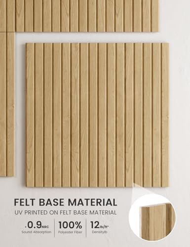 Fluxynara 6-Pack Large Felt Bulletin Board, Natural Oak Slat - Image 3