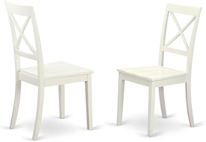East West Furniture DLBO5-WHI-W 5 Piece Kitchen Table Set - Image 4