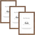 puthiac 4x6 Solid Oak Wood Picture Frames, Walnut, 3 Pack by PUTHIAC