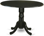 East West Furniture DLBO3-BLK-W 3 Piece Dining Table Set - Image 3
