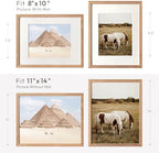 11x14 Picture Frame, Solid Oak Wood 11x14 Photo Frame with Mat to 8x10 - Image 3