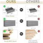VERYKE Grey 9 Drawer Dresser for Bedroom,Chest of Drawers with No-Handle Design for Closet,Modern Wood Dresser Bedroom Storage Furniture - Image 6