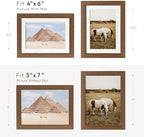 5x7 Picture Frame, Solid Oak Wood 5 x 7 Photo Frame with Mat to 4x6 - Image 3