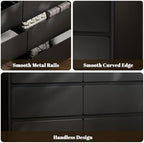 9 Drawer Dresser for Bedroom, 63" Long Black Chest of Drawers w/LED Lights - Image 6
