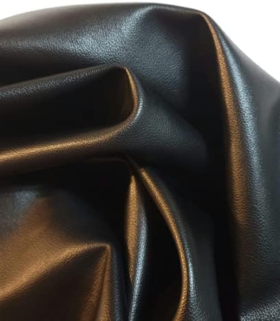 Black Lambtouch Soft Faux Leather Fabric Sheet PU Sold by The Yard Synthetic - Image 4