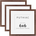 puthiac 6x6 Solid Oak Wood Picture Frames, Walnut, 3 Pack by PUTHIAC