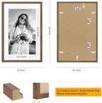 puthiac 13x19 Solid Oak Wood Picture Frames, Walnut, 3 Pack - Image 3