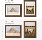 6x8 Picture Frame, Solid Oak Wood 6x8 Photo Frames with Mat to 5x7 - Image 3