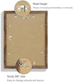 Hongkee 11x15 Picture Frame Set of 4, Made of Real Glass and Rustic Brown Frame - Display Picture 10x14 with Mat or 11x15 Without Mat, 11 by 15 Photo for Wall Mounting - Image 5