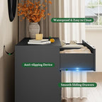 Xixini Fluted Dresser with 8 Drawers, 54" Wide Modern Chest of Drawers with Metal Handle, Wooden Dresser TV Stand, Wood Closet Clothes Storage Organizer for Bedroom, Living Room, Hallway, Solid Black - Image 6
