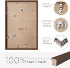 11x17 Picture Frame, Solid Oak Wood 11x17 Poster Frame with Mat to 8x12 - Image 4