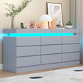Gyfimoie 9 Drawer Dresser with Power Outlet, Modern Dresser with LED Light by Gyfimoie